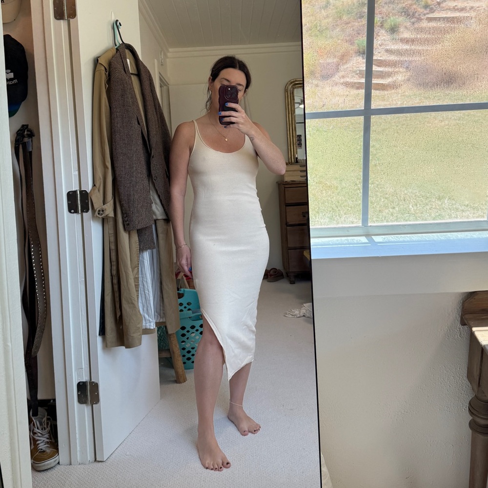 AllSaints Cream Knit Tank Dress